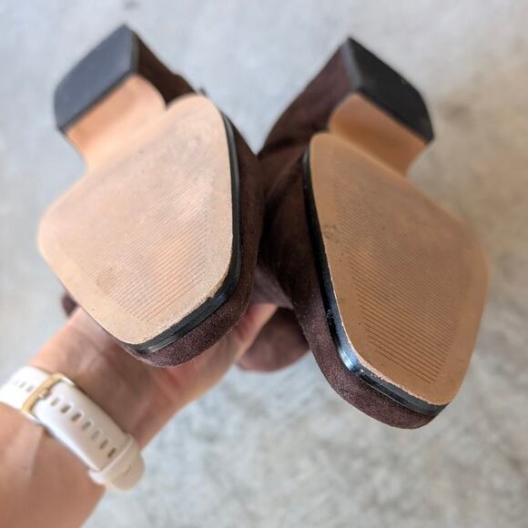 Steve Madden Dusty Chocolate Brown Leather Suede Ankle Bootie Boots, size 9 - Picture 6 of 9